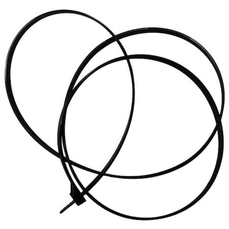 Midwest Fastener Cable Tie, 48 in L, Black, Nylon, 175 lb Strength, 50 PK 08071